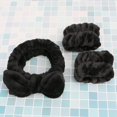 thumbnail image 4 of RO Paquete de 3 muñequeras, juego de lavado de cara, diadema de maquillaje suave reutilizable, diademas de vellón para el cuidado de la piel para lavarse la cara, ducha, negro Sincero Electrónica, 4 of 4