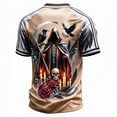 thumbnail image 3 of Hsovts Men's Casual Halloween Printed Short Sleeve T-Shirt, Classic Round Neck Lightweight Novelty Top, Suitable for Men Halloween Costume Outfits Beige M, 3 of 3