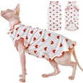 thumbnail image 1 of Camisa para gatos DENTRUN con estampado de corazones Sphynx, ropa sin pelo para gatos, 1 of 8