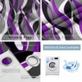 thumbnail image 6 of Blackout Curtains for Bedroom, Purple Stripe Room Darkening Window Drapes for Living Room, Black Grey White Gradient Striped Geometric Thermal Insulated Grommet Curtains, 42x63 inch, 2 Panels, 6 of 9