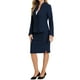 thumbnail image 4 of Conjuntos de falda para mujer INSPIRE CHIC, traje sin cuello, blazer y faldas lápiz, 2 piezas, atuendos elegantes, S azul oscuro, 4 of 6