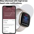 thumbnail image 4 of Fitbit Sense Advanced Smartwatch with Tools for Heart Health, Stress Management & Skin Temperature Trends, White/Gold, One Size (S & L Bands Included), 4 of 8