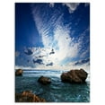 thumbnail image 2 of Rocky Beach with White Clouds - Modern Beach Canvas Art Print, 2 of 3