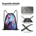 thumbnail image 3 of Kdxio Rainbow Spotted White Horse Print Drawstring Backpack Bag,Waterproof Draw String Back Sack, Gym Drawstring Bags Swim Bag For Unisex, 3 of 5