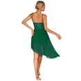 thumbnail image 5 of Aiihoo Women Ballroom Lyrical Dance Dress Sleeveless Sequins Mesh Modern Dance Dress Leotard Green L, 5 of 7