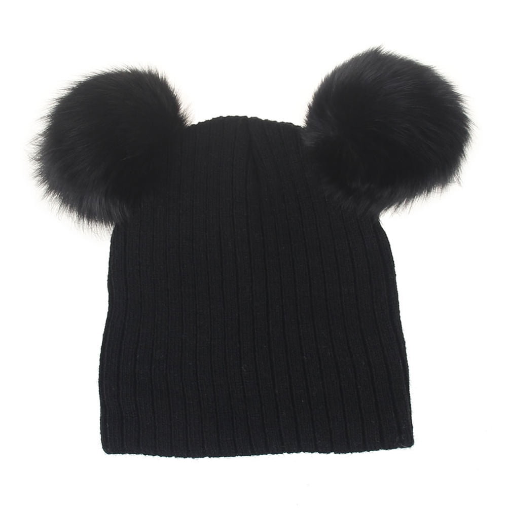 baby boy double pom pom hat