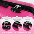 thumbnail image 4 of 3 Piece Hardside Luggage Set Expandable Suitcase with Spinner Wheels,Lightweight Hardshell Suitcase Set 20in24in28in, Pink, SQ249, 4 of 8
