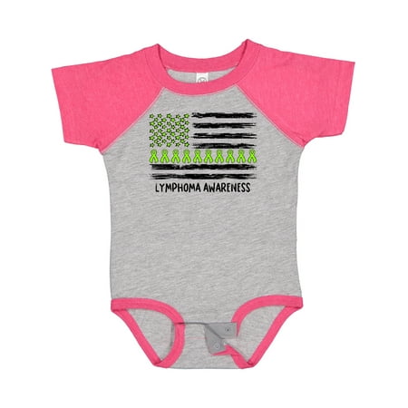 

Inktastic Lymphoma Awareness Lime Ribbons and Flag Gift Baby Boy or Baby Girl Bodysuit