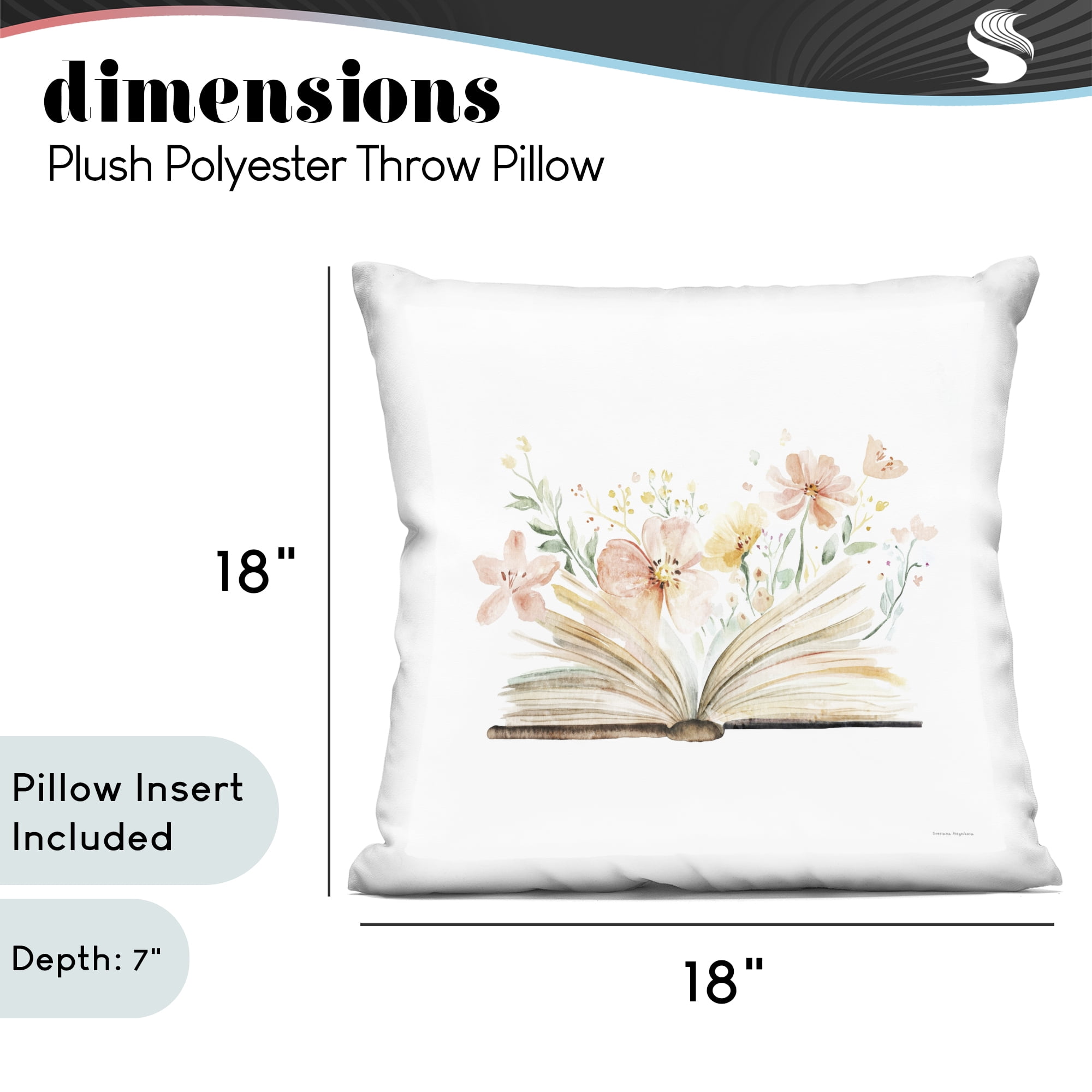 Stupell Industries Floral Flourishing Words Decorative Printed Throw Pillow, design by Svetlana Aleynikova