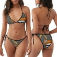 thumbnail image 3 of KLL I Like Big Digger Print Bikini Set for Women,String Two Piece Halter Top Triangle Bikini Set with Tie Side Bottom Sexy Swimsuit Bathing Suits, 3 of 5