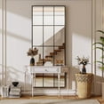 thumbnail image 2 of Easy4Home 24"x65" Rectangular Full Length Windowpane Mirror Decorative Floor Mirror Wall-Mounted, Black, 2 of 7