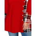 thumbnail image 4 of Gvmfive Women Plaid Print Long Sleeve Tops Colorblock Plus Size Blouse, 4 of 4