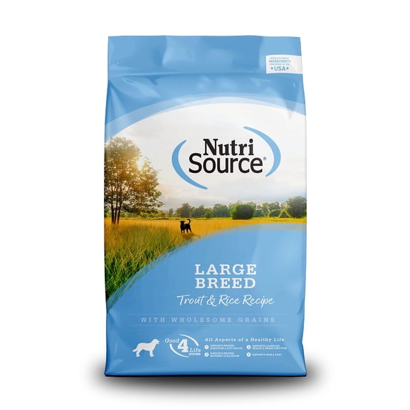 NutriSource Large Breed For All Life Stages Trout & Rice Recipe Dog Food 26 lb