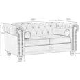 thumbnail image 4 of Velvet Chesterfield Loveseat, Tufted 2-Seater Sofa Couch with Nailhead Trim and Rolled Arms for Living Room Office Décor Green, 4 of 9