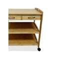 thumbnail image 3 of Lisonu Bamboo Kitchen Cart on Wheels, Rolling Island Trolley with Drawer and 2 Shelves, Natural Wood Utility Cart for Extra Storage & Prep Space, 3 of 6