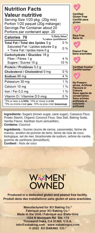 XO Baking Co. Gluten Free Sugar Cookie Gourmet Cookie Mix; Valentine's Day Baking, Non-GMO; Dairy Free; No Preservatives, Artificial Flavors or Colors, 14.4oz