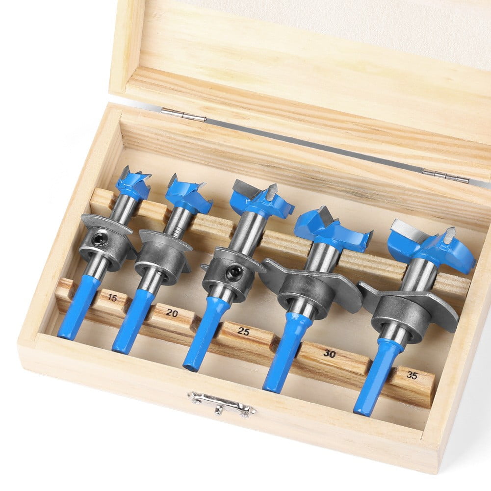 Woodworking Hole Drill Carbide Hinge Boring Bit Set Flat Wing Drill