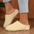 thumbnail image 5 of Rokment Clog Slip on Snow Boots for Women with Fleece Lined Winter Warm Fashion Suede Mules Booties Fuzzy Barefoot Indoor Outdoor House Shoes Beige Size 6.5, 5 of 7