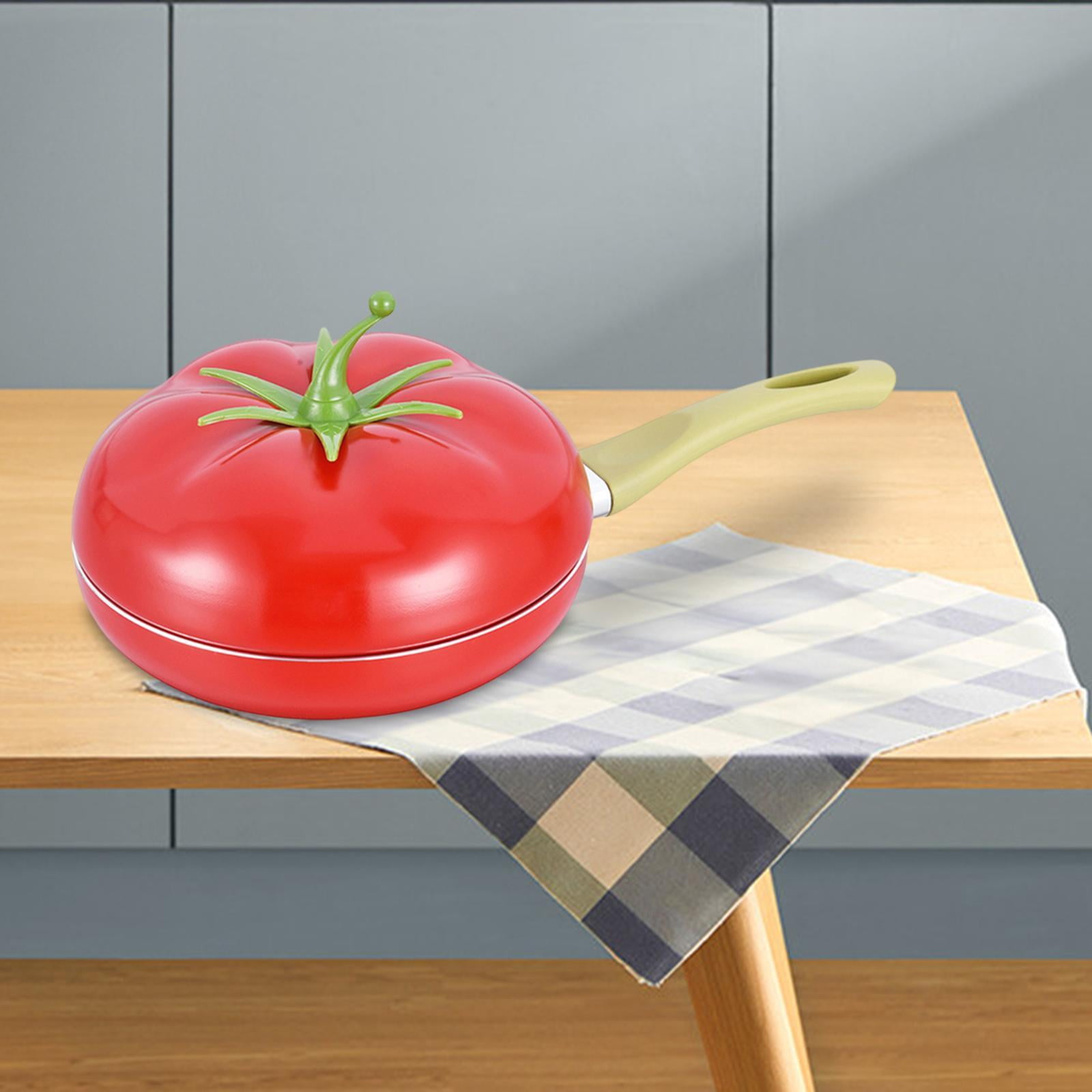 Esquirla Non Stick Frying Pan Pancake Pan with Handle Sauce with Lid Cookware Induction Cooker Compatibility Fry Pan Tomato Shaped