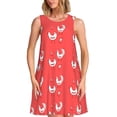 thumbnail image 1 of Balery Cartoon Rooster Vestidos de verano para mujer con estampado: vestido holgado sin mangas, vestido playero informal y cómodo para días calurosos., 1 of 7