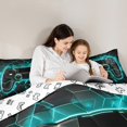 thumbnail image 6 of Feelyou Cyan Games Controller Bedding Comforter Set, Abstract Stripes Twin Comforter Sets, Teens Kids Boys Girls Reversible Bedding Set, Microfiber Bedroom Decor, 2-Piece, 6 of 9