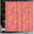 thumbnail image 4 of Ambesonne Fruit Art Shower Curtain, Repeated Exotic Mango, 69"Wx75"L, Coral Marigold Fern Green, 4 of 5