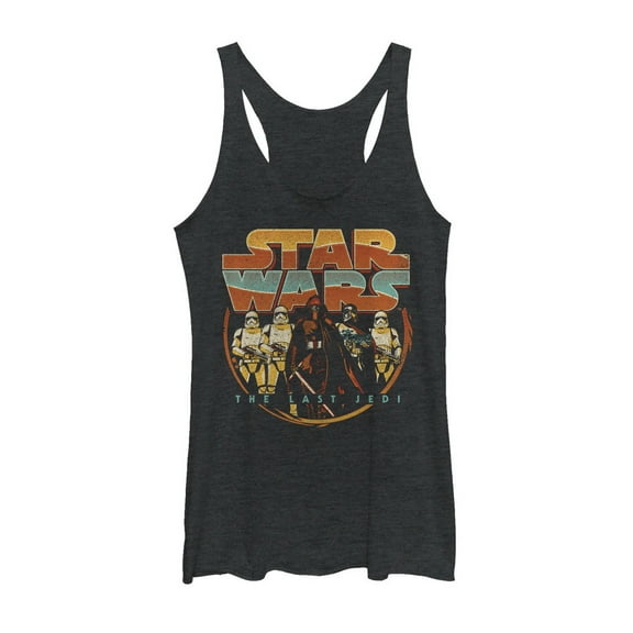Women's Star Wars The Last Jedi First Order Retro Racerback Tank Top Black Heather 2X Large