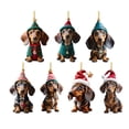 thumbnail image 1 of Inteprter 7 Uds. De acrílico añaden un toque de diversión al árbol de Navidad con decoraciones navideñas de perro salchicha, Ideas de Kits de decoración para fiestas, 1 of 6