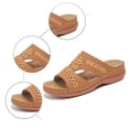 thumbnail image 6 of CAIXIA Women's Flat Sandals Women's Summer Platform Slide Sandals Open Toe Breathable Hollow Out Casual Shoes With Thick Sole,Brown, 6 of 8