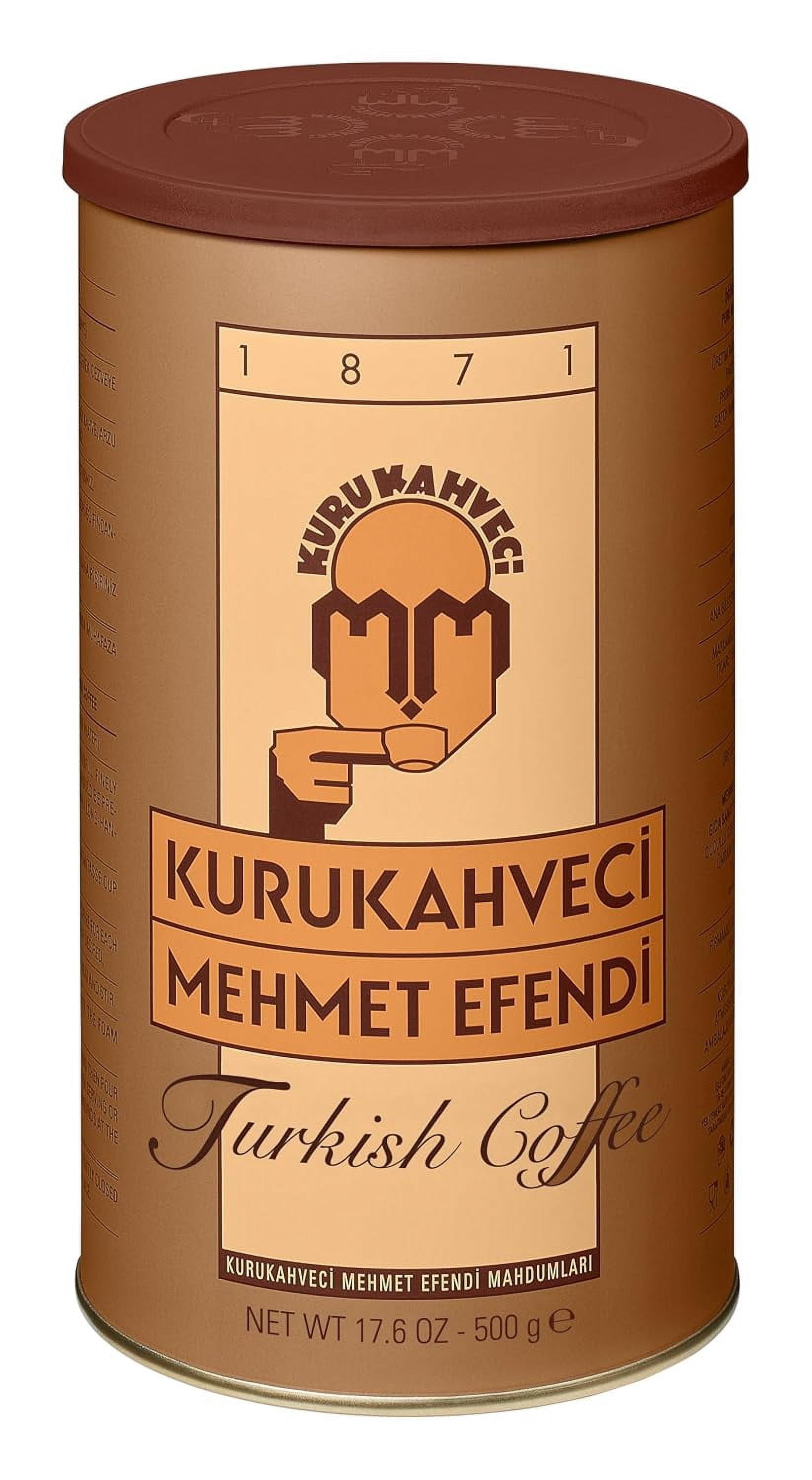 Kurukahveci Mehmet Efendi Turkish Coffee, 500-Gram Can, Rich Aroma