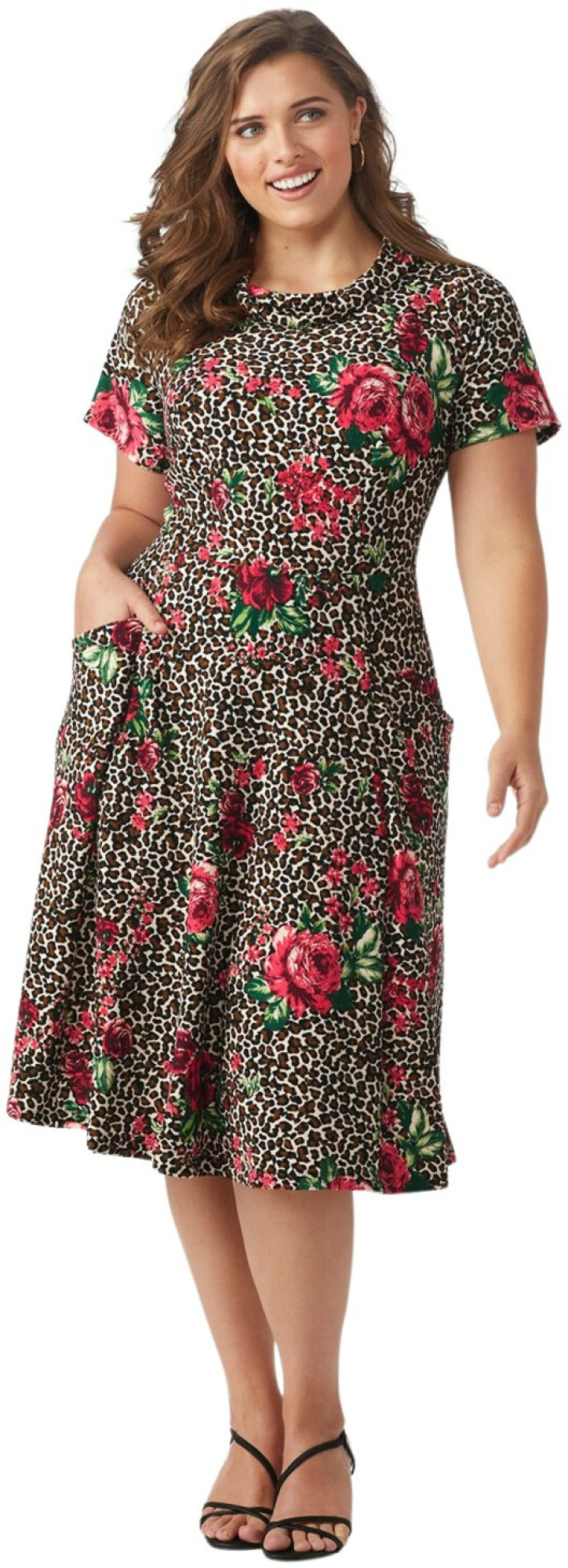 leopard rose dress
