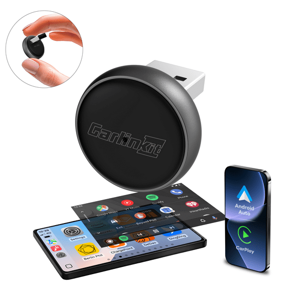 CarlinKit Mini Ultra3, Wireless CarPlay&Android Auto Adapter, 2 in 1 CP&AA Adapter, Dual-Band WIFI, Low Latency, for Wired CarPlay/Android Auto Car