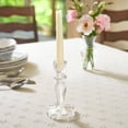thumbnail image 2 of The Pioneer Woman 6” Decorative Clear Glass Taper Candle Holder, Small, 2 of 6