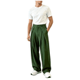thumbnail image 2 of HBDesign Mens Linen Wide Leg Pants Casual Pleated Summer Breathable Loose Daily Trousers, 2 of 6