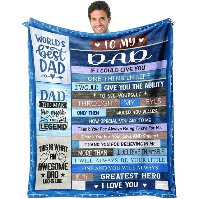 LHSHID Dad Blanket Gifts for Fathers Day for Dad Gift from Daughter Dad Gift from Son Best Dad Ever Myth Legend Blanket for Sofa Birthday for Father from Son Daughter 30"x40"
