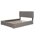 thumbnail image 6 of Harper & Bright Designs Queen Size Upholstered Platform Bed with Twin XL Trundle, Linen Queen Wooden Bed Frame 2 Drawers for Bedroom, Light Gray, 6 of 14