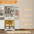 thumbnail image 5 of BouPower 72'' High Kitchen Pantry Storage Cabinet, Freestanding Cupboard Storage Cabinet with Drawer, 2 Cabinets, 4 Door Shelves, Adjustable Shelves for Living Room Dining Room Laundry, 5 of 7