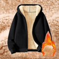 thumbnail image 4 of Womens Sherpa Lined Hoodie Thick Fleece Zip Up Winter Warm Comfy Oversized Hooded Sweatshirt Jacket with Pockets, 4 of 6