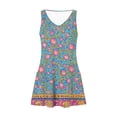 thumbnail image 4 of Ovzne Robes pour Femmes Robe d'Été Mode Décontractée d'Été pour Femmes Robe Sans Manches à Col en V avec Poches Grande Taille Robe Imprimée en Solde, 4 of 5