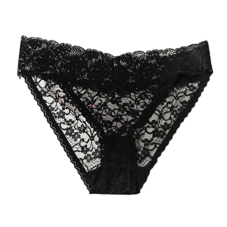 HUPOM No Show Panties For Women Seamless Underwear For Women Pants Leisure  Tie Seamless Waistband Black 2XL