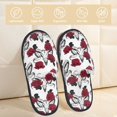 thumbnail image 2 of Slippers for Women, goat skull red roses white Womens Slippers Fuzzy Winter House Shoes, Soft Anti-Skid Slippers Indoor and Outdoor, 2 of 7