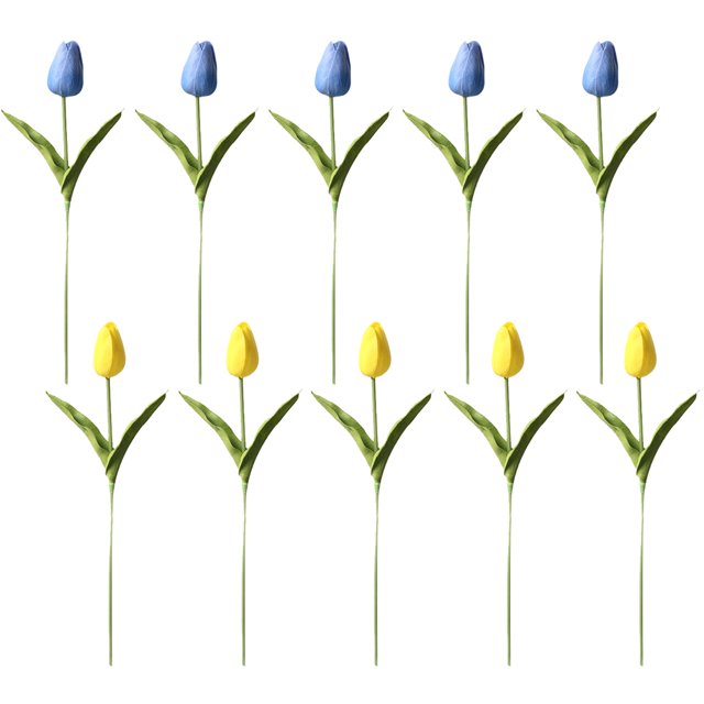Ramo de arreglo de flores artificiales de tacto real de tulipanes falsos de PU para la decoración de la boda de la oficina en el hogar-10 piezas Zhivalor CPB-SSW2146-4