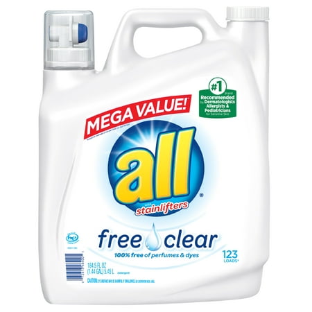 all Liquid Laundry Detergent Free & Clear for Sensitive Skin, 184.5 FL Oz, 123 (The Best Detergent For Sensitive Skin)