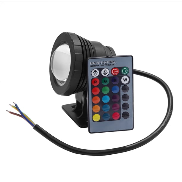 Lámpara de jardín con luz LED para piscina impermeable para exteriores RGB de 5W con control remoto (negro) 110-240V