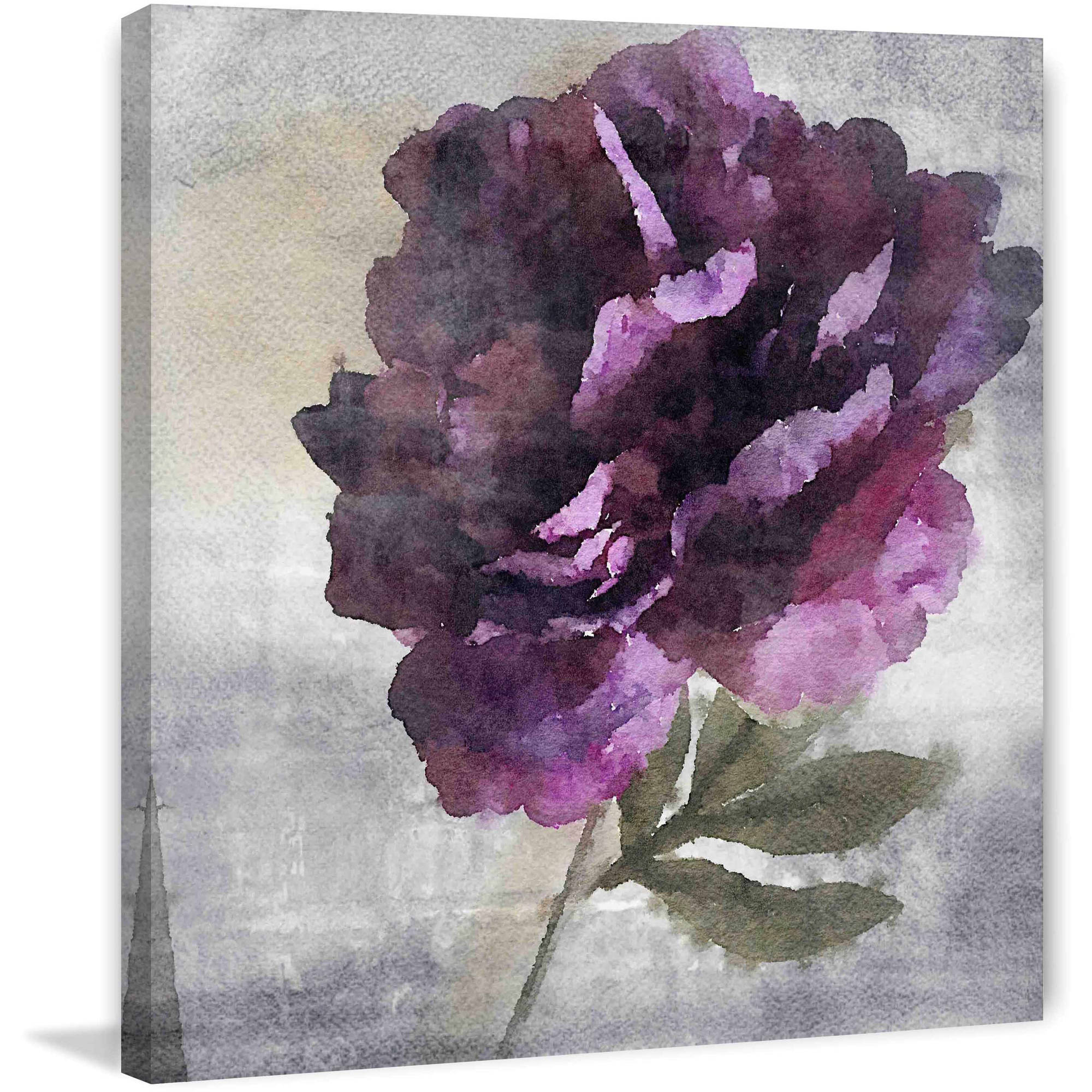 "Alone Flower" Painting Print on Wrapped Canvas