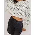 thumbnail image 4 of Women'S Oversized Polka Dot Knit Sweater Casual Loose-Fit Pullover for Fall and Winter White XL, 4 of 6