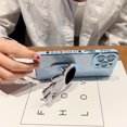 thumbnail image 3 of Compatible with iPhone 14 PRO MAX 5g 6D Plating Cute Astronaut Hidden Stand Holder Phone Case with Gold Side Heart Pattern Camera Protection for Women Shockproof Kickstand Bumper (Blue), 3 of 11