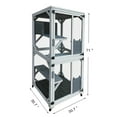 thumbnail image 3 of Pefilos 71" Outdoor Cat House Catio Cat Enclosures on Wheels Kitty House with Resting Box, Waterproof Asphalt Roof, Gray, 3 of 7