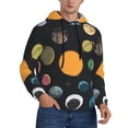 thumbnail image 2 of Picia Planets And Their Moons Pattern Casual Men's Hoodie - Lightweight Hooded Sweatshirt with Kangaroo Pocket, Comfortable Pullover for Everyday, Travel-XX-Large, 2 of 7