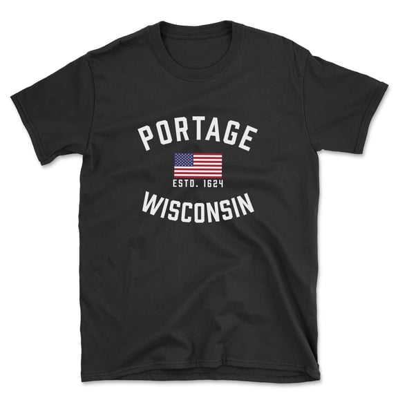 Portage Wisconsin Patriot Men's Cotton T-Shirt